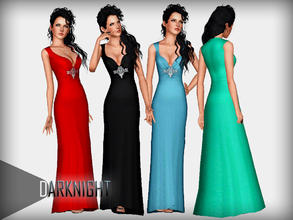 Sims 3 — V-Neck Long Jersey Prom Dress ''Elle'' by DarkNighTt — New dress fot your ''Elegant Sims'' Custom mesh by me.