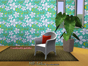 Sims 3 — MB-Lotus by matomibotaki — Pattern with floral design and 4 recolorable palettes, to find under - Theme -, by