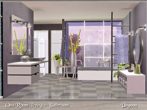 Sims 3 — One Room Living - Bathroom by ung999 — It's the last part of One Room Living series, this set has 14 items. Hope
