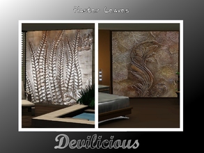 Sims 3 — Leaves, Plaster Paintings by Devilicious — This is a plaster paintingset with 3 creations, 2 large, 1