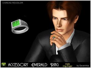 Sims 3 — Emerald Ring for male by Severinka_ — Accessory for men - the ancient massive ring with a large emerald and