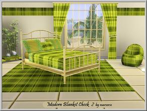 Sims 3 — Modern Blanket2_marcorse by marcorse — Geometric pattern: modern blanket in green/yellow checks