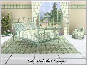 Sims 3 — Modern Blanket1_marcorse by marcorse — Geometric pattern: modern blanket check in greens
