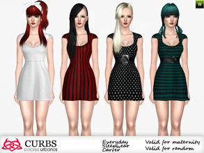 Sims 3 — curbs mini dress 03 by Colores_Urbanos — Mini Dress in 4 recolors. Simple option, openwork heart on the back and