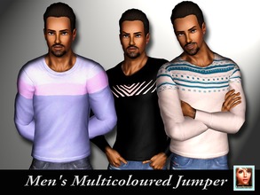 Sims 3 — Men's Multicoloured Jumper by luckyoyo — Multicoloured jumper for your sims, making a boring jumper interesting.