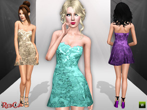 Sims 3 — Flower Power by RedCat — 1 Recolorable Channel. 3 Variations Included. Mesh by BluElla.
