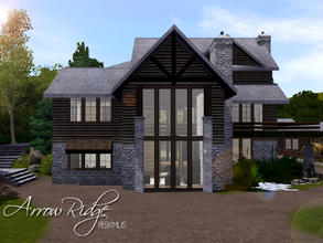 Sims 3 — Arrow Ridge by peskimus — Arrow Ridge is a house built for the animal lovers. Surrounded by nature, this Ranch
