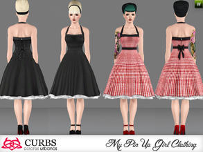 Sims 3 — Rockabilly 09 by Colores_Urbanos — Rockabilly dress in 2 recolors. Valid for maternity!!! Includes crinoline