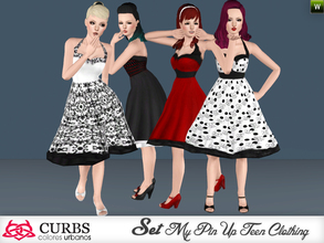 Sims 3 — My Rockabilly Teen Set by Colores_Urbanos — dresses and shoes for our teens