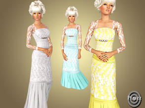 Sims 3 — Formal Lace Gown by pizazz — A formal lace gown for your elegant sims. This dress looks very romantic as a