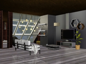Sims 3 — Everette Living Room by sim_man123 — A modern and comfortable living room with contemporary furnishings in a