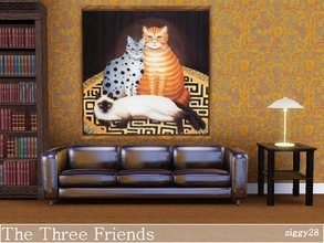 Sims 3 — The Three Friends by ziggy28 — A very cute cat painting of three cats. Custom mesh by MurfeeL at TSR, used with