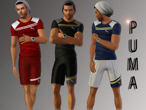 Sims 3 — Puma set 2014 by flower_love2 — This is a set from Puma selection, t-shirts and shorts. Can be used for