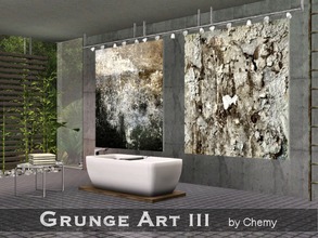 Sims 3 — Grunge Art III by chemy — Textured abstract art in grunge style has two paintings in one file.