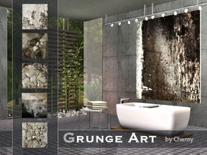 Sims 3 — Grunge Art by chemy — Textured abstract art in grunge style. Six paintings in all, each having two paintings in