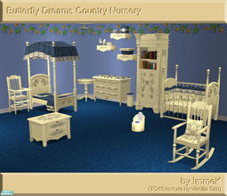 Sims 2 — Butterfly Dreams Country Nursery by ImmeK — A superset that combines my Butterfly Dreams Bedroom, Dining and