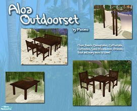 Sims 2 — Aloa Outdoorset by Murano — This set contains a couple of items to make your Caribbean beaches look more
