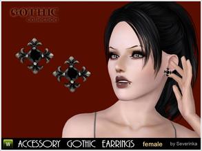 Sims 3 — Gothic earrings 'Fleur de Lis' by Severinka_ — Female accessory in the Gothic style - Earrings 'Fleur de Lis'.
