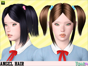 Sims 3 — Yume - Angel hair (SET) by Zauma — Cute everyday hairstyle with ponytails. I think this look super cute for
