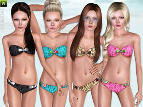 Sims 3 — (Teen) Bikini with Bows by lillka — Bikini with bows for teen girls. 4 styles/recolorable I hope you like it :)