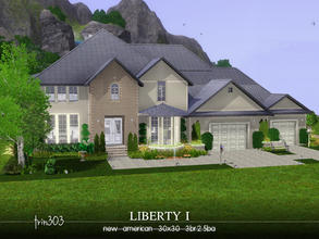 Sims 3 — Liberty I by trin3032 — Revolutionary beauty! The Liberty I is a New American style house on a 30x30 lot. 3br