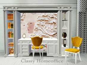 Sims 3 — Homeoffice Classy by ShinoKCR — Classic Homeoffice matching the classic Bathroom in white wood, brown and black