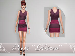 Sims 3 — Dress ''Kitara'' by Shokobiene2 — A Party Dress for YA-A. Three recolorable areas, Launcher and CAS Thumbnail,