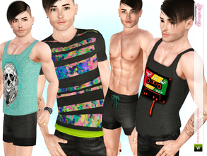 Sims 3 — Male | Mix & Match Sports & Casual Set by Simsimay — This set is an addition to your male sims'