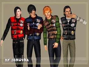 Sims 3 — Vest and Sweater by bukovka — Vest for young adult men. Bright and comfortable clothing. Four variants of