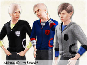 Sims 3 — Sonata77 adult male 09 by Sonata77 — Warm jacket with an emblem for men who love an active lifestyle or long