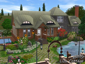 Sims 3 — Liza Cottage _Furnished_ by ayyuff — Traditional family cottage with brick and stone exterior makeover. It has: