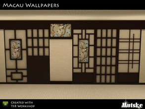 Sims 3 — Macau Wallpapers by Mutske — This set contains 11 wallpapers to make your sims home a real home in an Asian