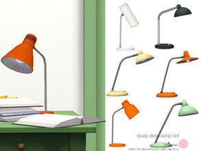 Sims 3 — Study Desk Lamp Set by DOT — Study Desk Lamp Set. 7 Retro Desk Lamps reminiscent of 1934, 1950 and 1960's, made