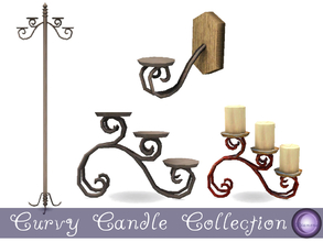 Sims 3 — Curvy Candle Set by D2Diamond — A collection of candles and holders for your sims home. A table holder, floor