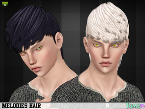 Sims 3 — Yume - Melodies hair (SET) by Zauma — First hair for males! Also im using here my own texture. Weird everyday