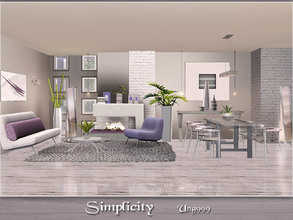 Sims 3 — Simplicity by ung999 — A simple and modern living and dining room set comes with 14 items for your simmies.