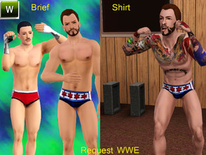 Sims 3 — WWE Trunks and tattoo set by ldanti2 — This set includes trunks for CM Punk and Cody Rhodes. It also includes a