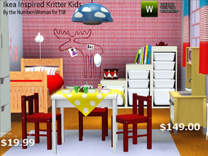 Sims 3 — Ikea Inspired Kritters Kids Room by TheNumbersWoman — IKEA for Children make up this set Inspired by the catalog