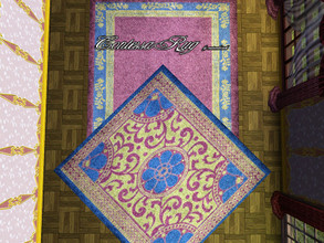Sims 3 — MB-ContessaRug by matomibotaki — MB-ContessaRug, 4x4 large rug with floral designs, 2 variations included each