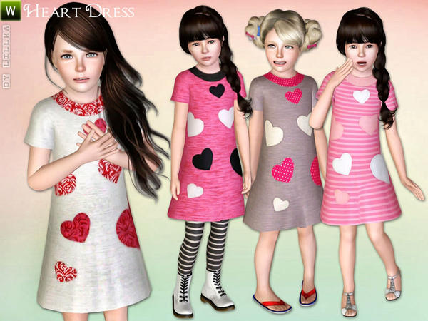 Sims 3 — Heart Dress by lillka — Heart Dress Everyday/Formal/Sleepwear 4 styles/recolorable I hope you like it :) Mesh by