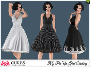 Sims 3 — curbs rockabilly 15 by Colores_Urbanos — Rockabilly dress in 3 recolores. 3 recolorable area. valid for