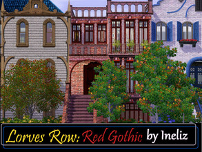 Sims 3 — Lorves Row: Red Gothic by Ineliz — If your sims want to move in to a house with gothic exterior and creepy, dark
