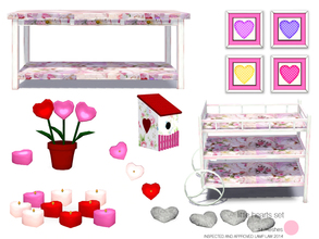 Sims 3 — Little Hearts Set by DOT — Little Hearts Set. Contemporary Heart collection from Candle Lighting and Soap to