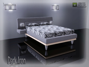 Sims 3 — double bed dark iron by jomsims — double bed dark iron