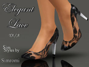 Sims 3 — Elegant Lace Heels for YA/A by simromi — Is you sim is a girly girl? Then she'll love these elegant lace heels.