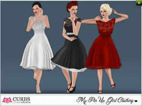 Sims 3 — curbs rockabilly 17 by Colores_Urbanos — Elegant dresses for romantic evenings. in 3 recolores, 4 recolorable