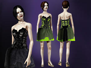 Sims 3 — Gothic Burlesque02_T.D. by Sylvanes2 — Still lookong for a party dress for your 'romantic' gothic sim? Maybe is