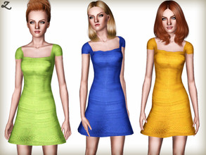 Sims 3 — Cap Sleeve Bandage Dress by zodapop — Sultry and feminine dress inspired by Designer Herve Leger. It features a
