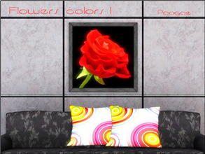 Sims 3 — Flowers' colors 1 by Paogae — Painting n. 1 of Flowers' colors Set, on black background.