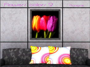 Sims 3 — Flowers' colors 2 by Paogae — Painting n. 2 of Flowers' colors Set, on black background.